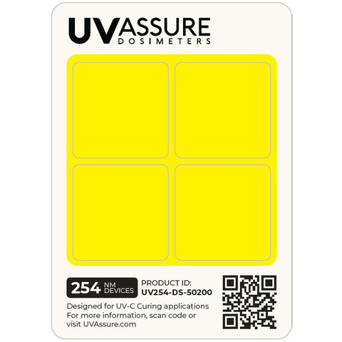 UV Assure Dosimeter - 0-50mJ - 254nm - 28 Indicator Stickers